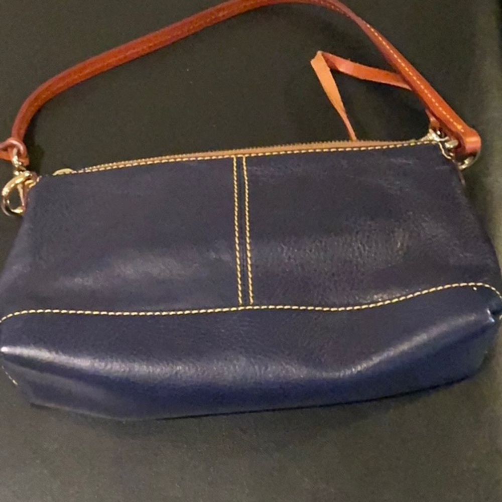 Dooney & Bourke Blue and Brown Leather Clutch - Picture 8 of 11